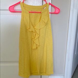 Lilly Pulitzer Starfruit Yellow Cleo Ruffle Collar Sleeveless Top Size Medium